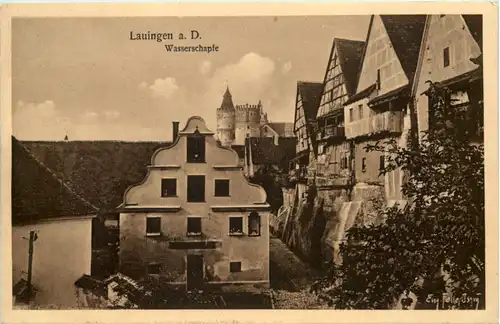 Lauingen a. D. Wasserschapfe - Künstler-AK Eugen Felle -607130