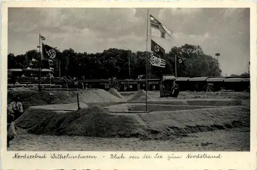 Nordseebad Wilhelmshaven - Blick von der See zum Nordstrand 3. Reich -483216