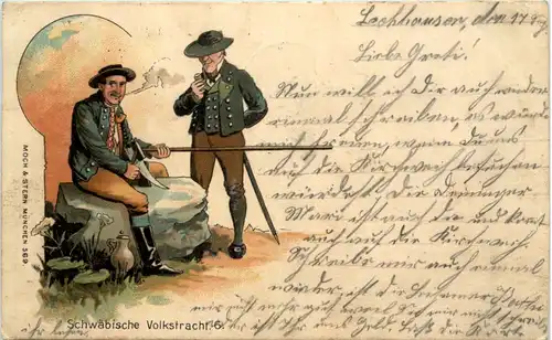 Schwäbische Volkstracht - Litho - Künstler-AK Eugen Felle -606048