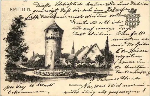 Bretten Simmelturm - Künstler-AK Eugen Felle -605964