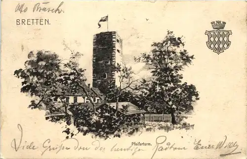 Bretten Pfeiferturm - Künstler-AK Eugen Felle -605962