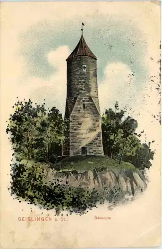 Geislingen - Ödenturm - Künstler-AK Eugen Felle -606002