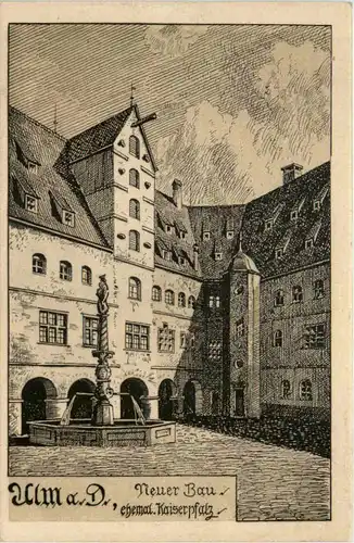 Ulm - Neuer Bau - Künstler-AK Eugen Felle -606224