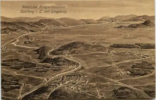 Saarburg und Umgebung - Künstler-AK Eugen Felle -606244