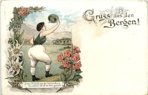 Gruss aus den Bergen - Litho - Künstler-AK Eugen Felle -606488