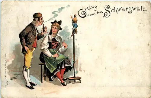 Gruss aus dem Schwarzwald - Litho - Künstler-AK Eugen Felle -606656