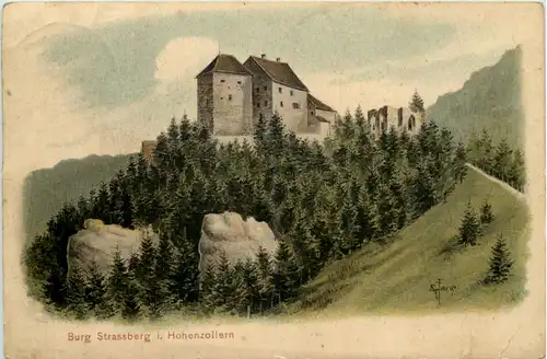 Burg Strassberg in Hohenzollern - Künstler-AK Eugen Felle -606716