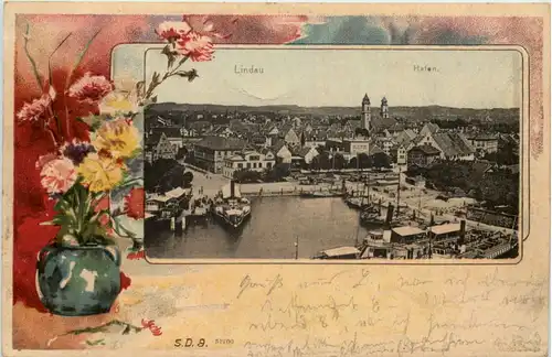 Lindau - Hafen - Litho -608180