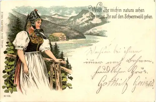 Schwarzwald - Tracht - Litho - Künstler-AK Eugen Felle -606748