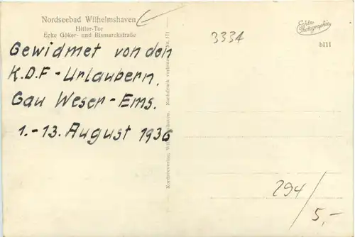 Wilhelmshaven - Hitler Tor -483756