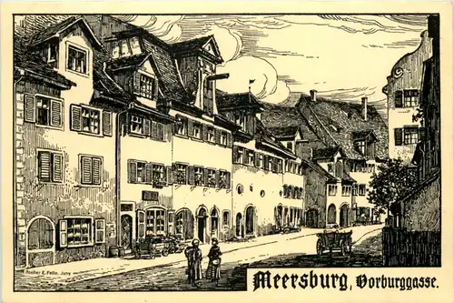Meersburg - Vorburggasse - Künstler-AK Eugen Felle -606788