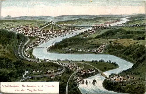 Schaffhausen Neuhausen und Rheinfall - Künstler-AK Eugen Felle -607088