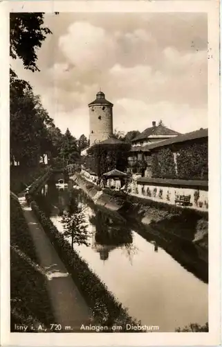 Isny - Anlagen am Diebsturm - Künstler-AK Eugen Felle -607084