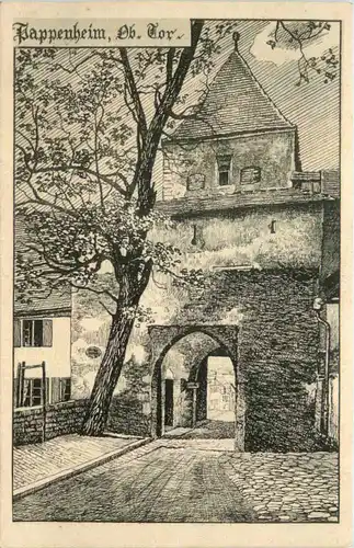 Pappenheim - Oberes Tor - Künstler-AK Eugen Felle -607416