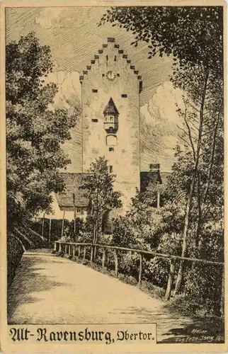 Alt-Ravensburg - Obertor - Künstler-AK Eugen Felle -607154