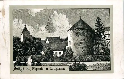 Isny - Espantor und Mühlturm - Künstler-AK Eugen Felle -607328
