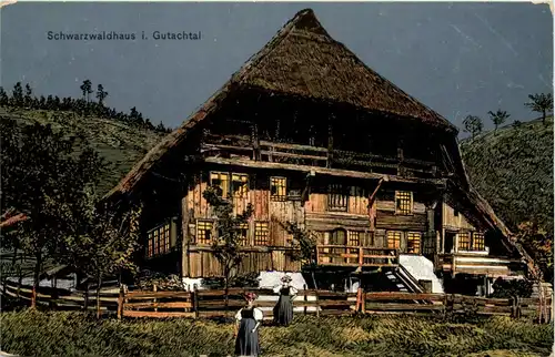 Schwarzwaldhaus im Gutachtal - Künstler-AK Eugen Felle -607214