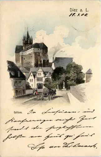 Diez an der Lahn - Schloss - Künstler-AK Eugen Felle -607486