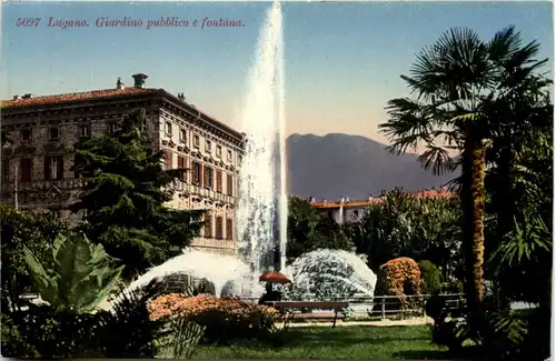 Lugano - Giardino pubblico e fontana -605518
