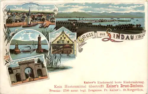 Gruss aus Lindau - Litho -609012