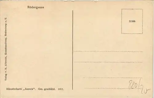 Rothenburg - Rödergasse - Künstler-AK Eugen Felle -607618