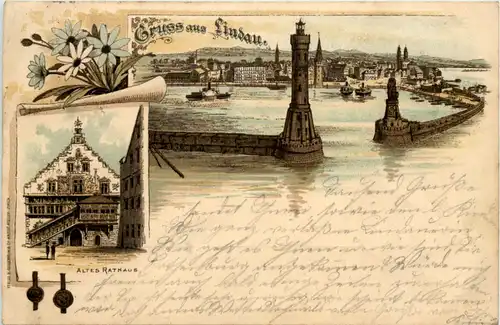 Gruss aus Lindau - Litho -608862