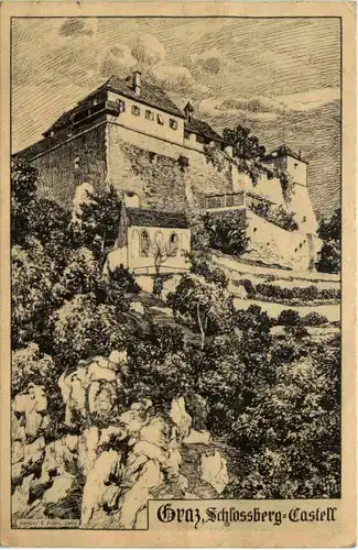 Graz - Schlossberg Castell - Künstler-AK Eugen Felle -607494