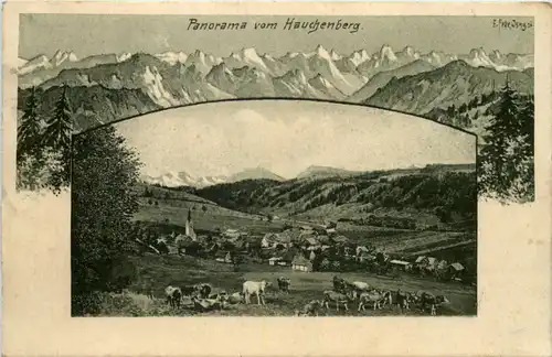 Panorama vom Hauchenberg - Künstler-AK Eugen Felle -607886