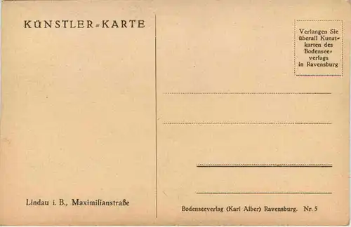 Lindau - Maximilianstrasse - Künstler-AK Marschall -609102