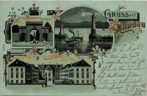 Gruss aus Lindau - Litho - Künstler-AK Eugen Felle -608928