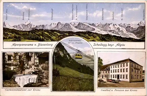 Scheidegg - Gasthof zur Krone - Künstler-AK Eugen Felle -607832
