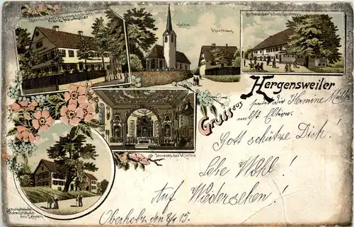 Gruss aus Hergensweiler - Litho -608198