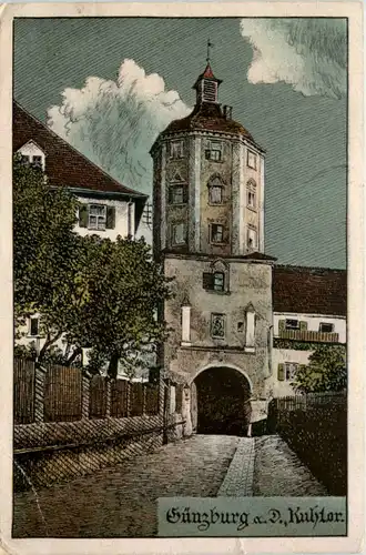 Günzburg - Kuhtor - Künstler-AK Eugen Felle -607962