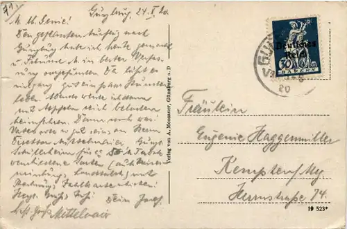 Günzburg - Kuhtor - Künstler-AK Eugen Felle -607962