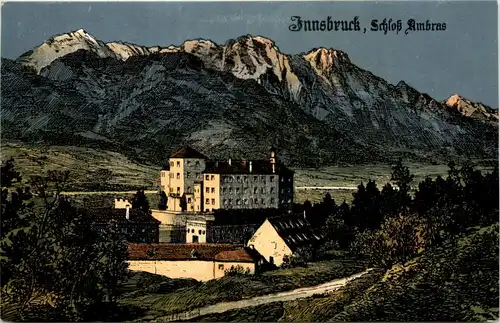 Innsbruck Schloss Anbras - Künstler-AK Eugen Felle -609522