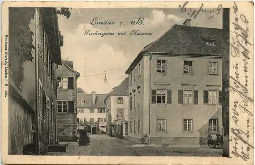 Lindau im Bodensee - Fischergasse mit Kaserne -608122