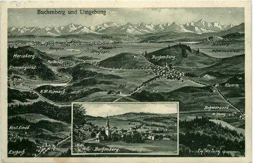 Buchenberg und Umgebung - Künstler-AK Eugen Felle -609582