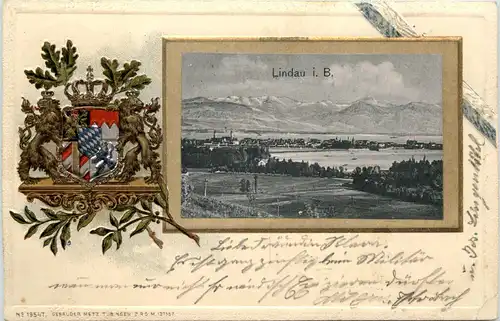 Lindau - Litho - Prägekarte -608152