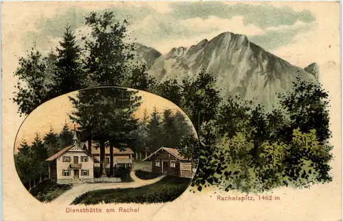 Diensthütte am Rachel - Künstler-AK Eugen Felle -609622