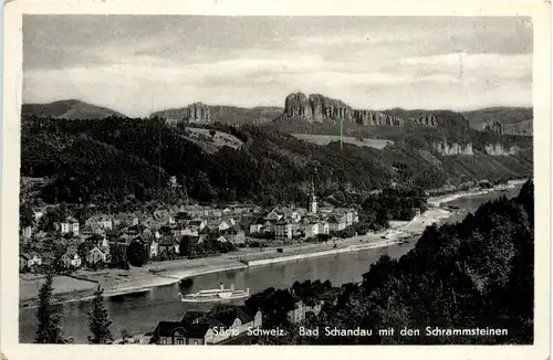 Bad Schandau, mit dem Schrammsteinen -379974