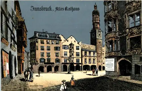Innsbruck - Altes Rathaus - Künstler-AK Eugen Felle -610092