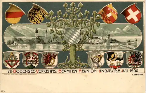 Lindau - Bodensee Verkehrs Beamten Reunion 1900 - Litho -608918