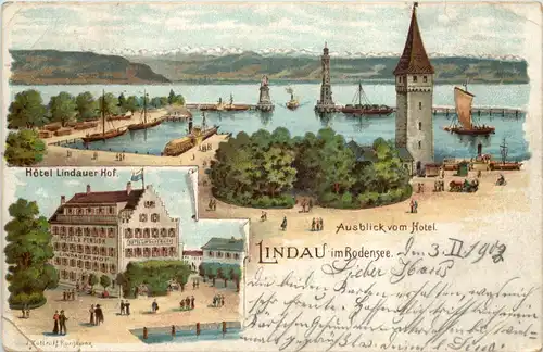 Lindau im Bodensee - Hotel Lindauer Hof - Litho -608344