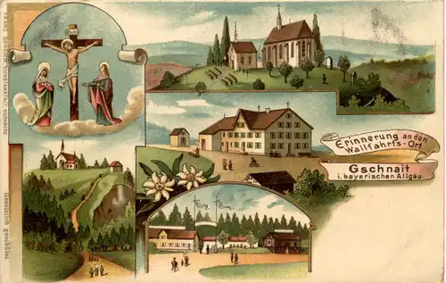 Gschnait - Erinnerung an den Wallfahrts Ort - Litho -610152