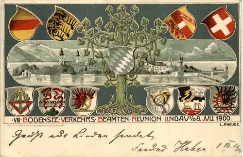 Lindau - Bodensee Verkehrs Beamten Reunion 1900 - Litho -609058
