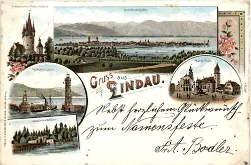 Gruss aus Lindau - Litho -608930