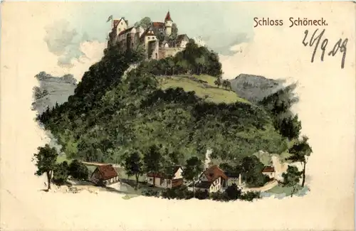 Boppard Schloss Schöneck - Künstler-AK Eugen Felle -609708