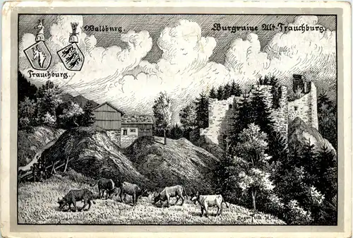 Burgruine Alt Trauchburg Waldburg - Künstler-AK Eugen Felle -607058