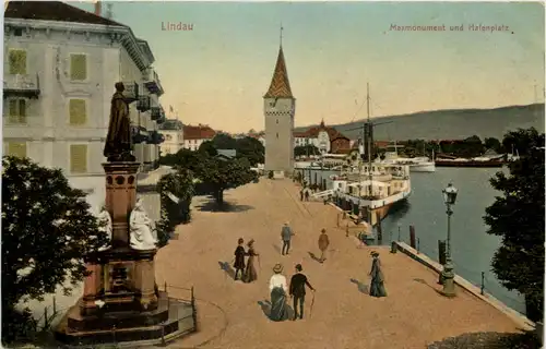 Lindau - MAxmonument und Hafenplatz -608866