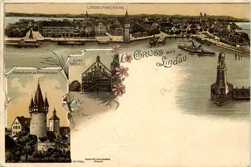 Gruss aus Lindau - Litho -608864